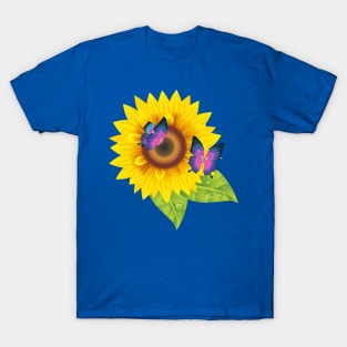 Girasoles y Mariposas T-Shirt